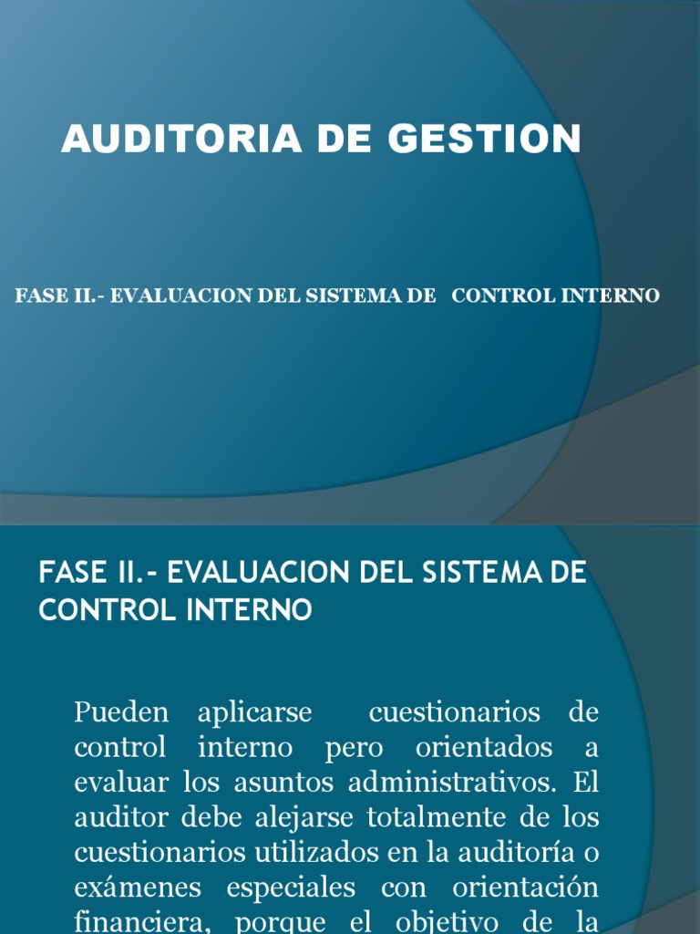Evaluación del Control Interno en Auditoría | PDF | Auditoría ...