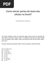 Como extrair partes do texto das células no excel