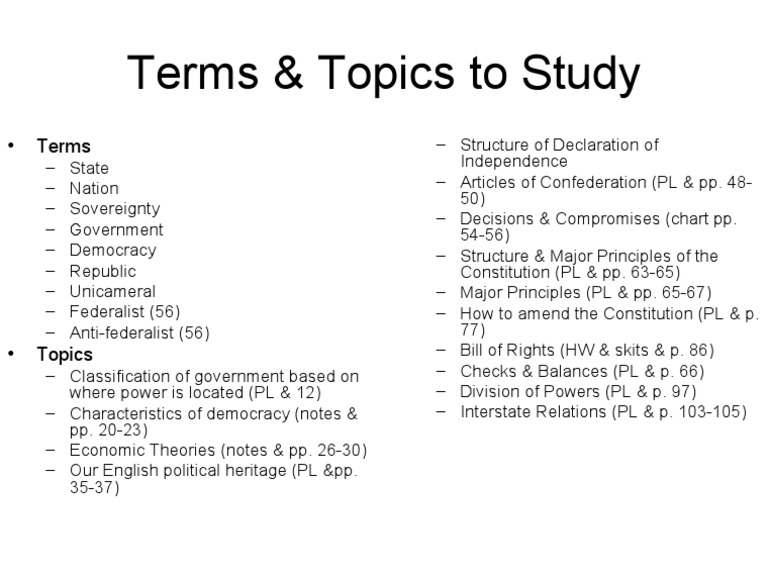 Terms & Topics To Study - U1 | PDF | Social Science