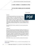 Sob o Olhar Do Outro. Derrida e o Discurso Da Ética Animal