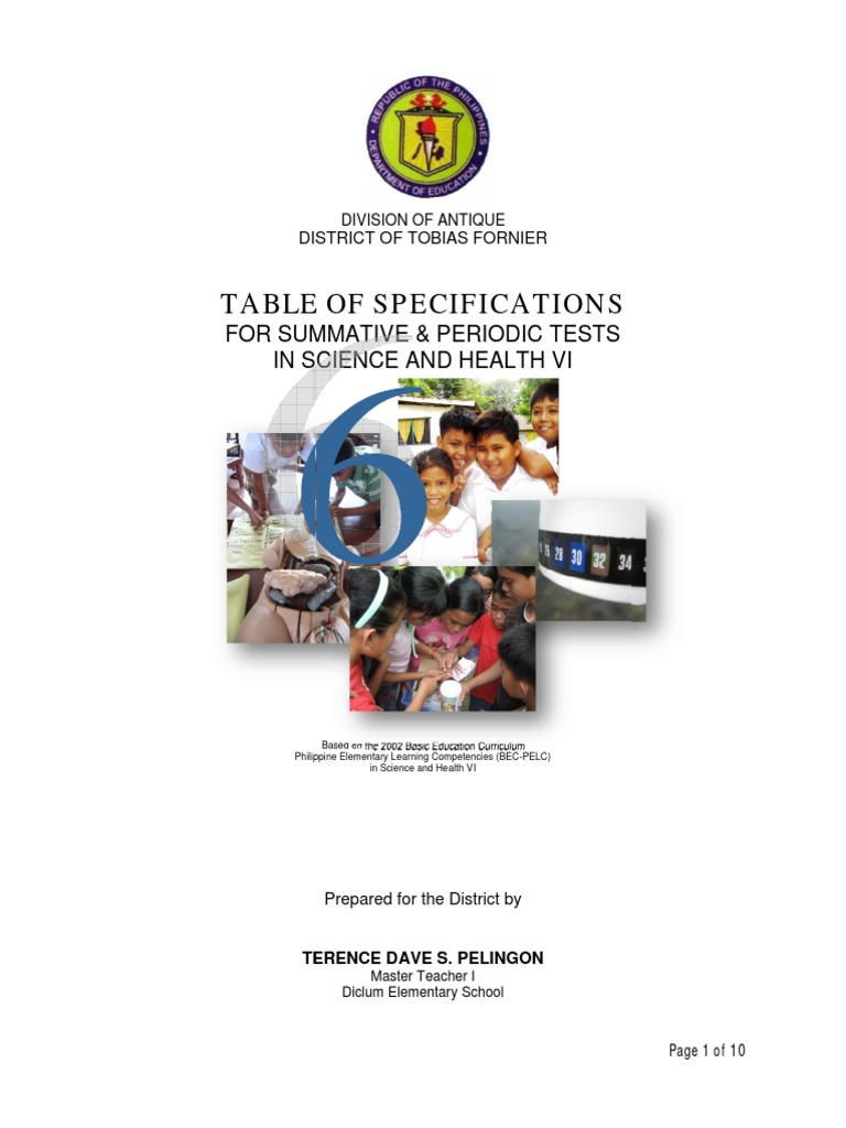 Science Summative Test Specifications VI | PDF | Cyclone | Test ...
