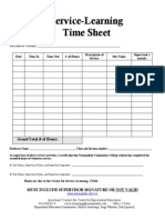 Service-Learning Time Sheet: STUDENT NAME