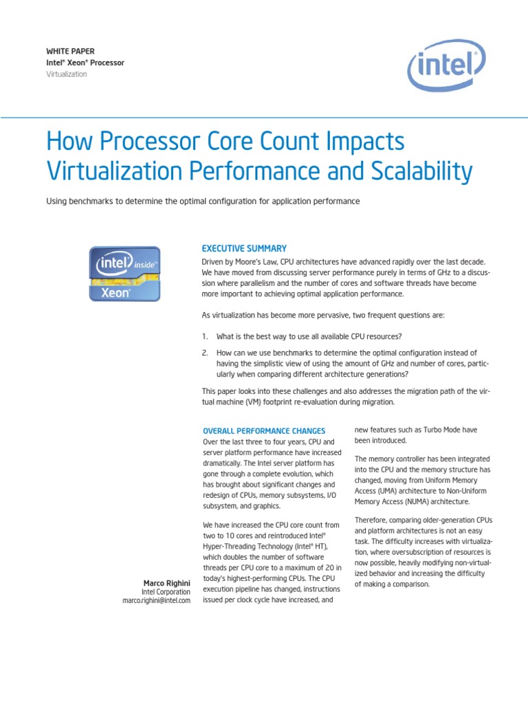 Virtualization Xeon Core Count Impacts Performance Paper | PDF | V ...