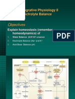 Objectives: CH 20: Integrative Physiology II Fluid & Electrolyte Balance