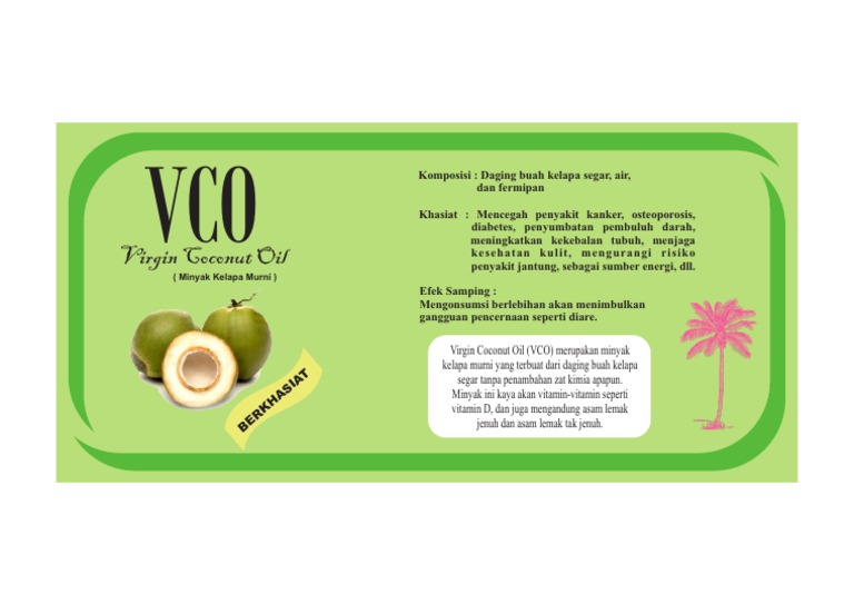 Desain Label Minyak Kelapa Murni | PDF