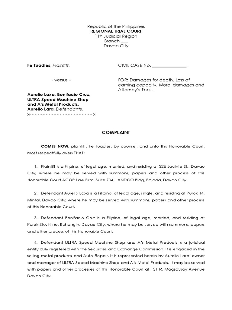 sample-civil-complaint-for-damages-pdf-summons-lawsuit