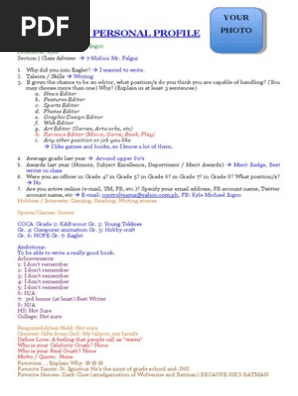 Personal Profile