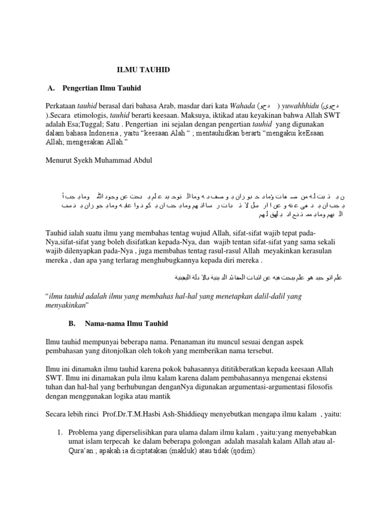 Ilmu Tauhid Pdf