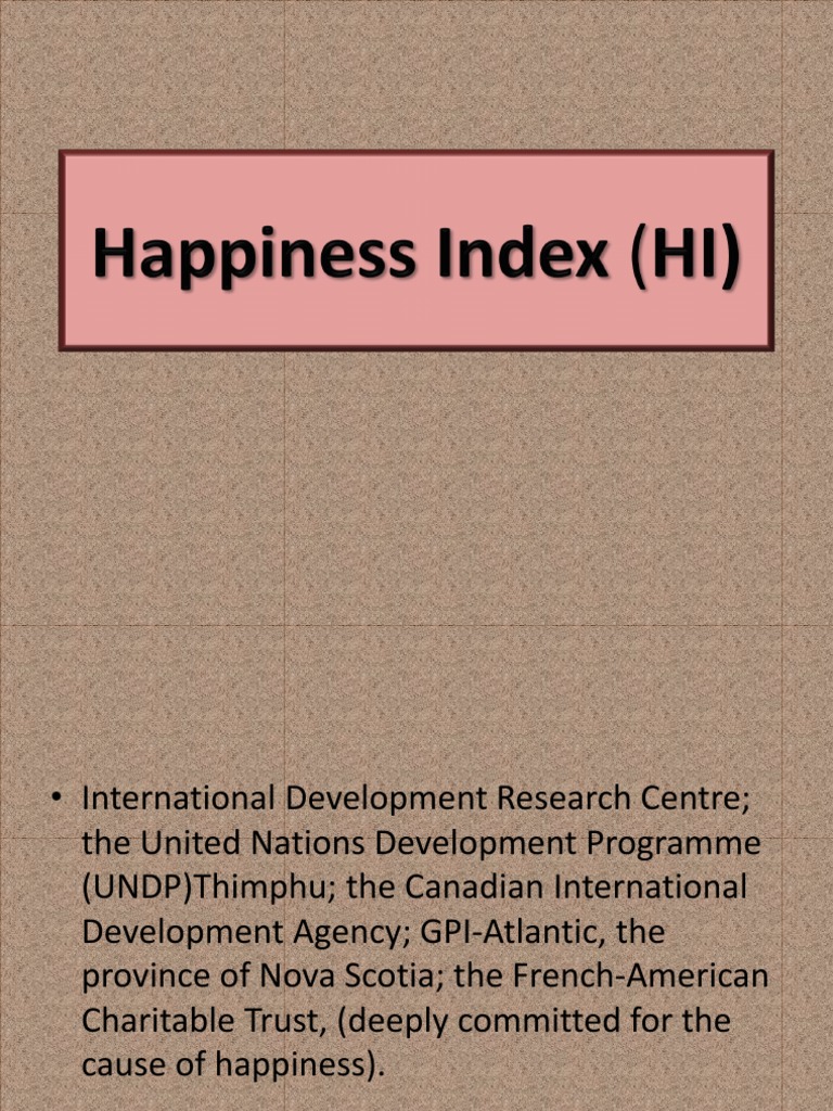Happiness Index Unit 1 PDF Happiness Quality Of Life