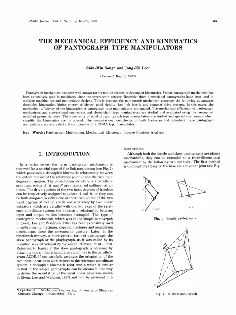 Kinematics of Pantograph Mechanisms | PDF | Cartesian Coordinate System ...