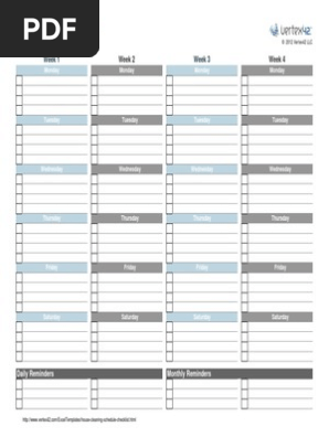 House Cleaning Schedule