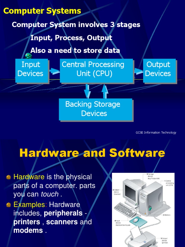 Computer Systems: Input Devices Central Processing Unit (CPU) Output ...