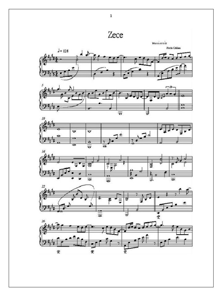 Florin Chilian-Zece Piano Sheet | PDF