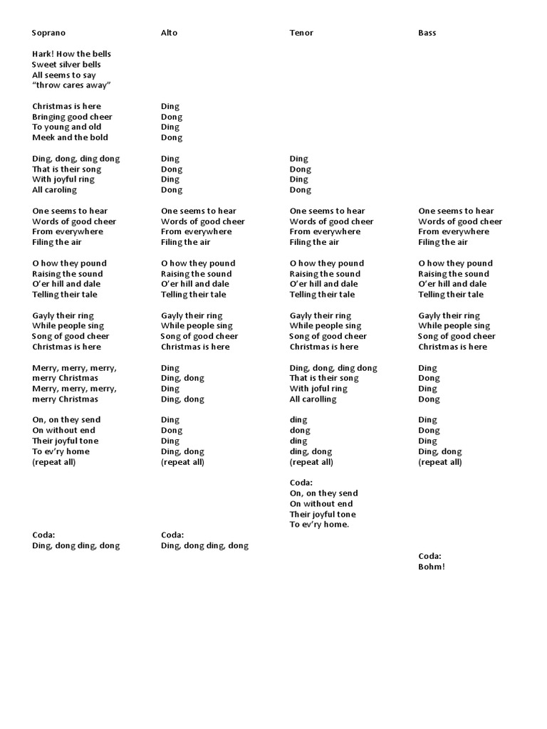 Carols Of The Bells Lyrics