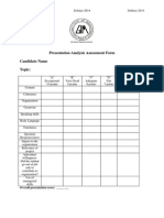 Presentation Analysis Assessment Form Candidate Name Topic