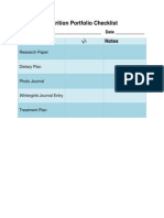 Nutrition Portfolio Checklist