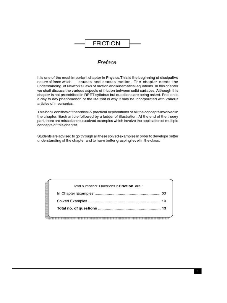 Friction Pdf Pdf Friction Force