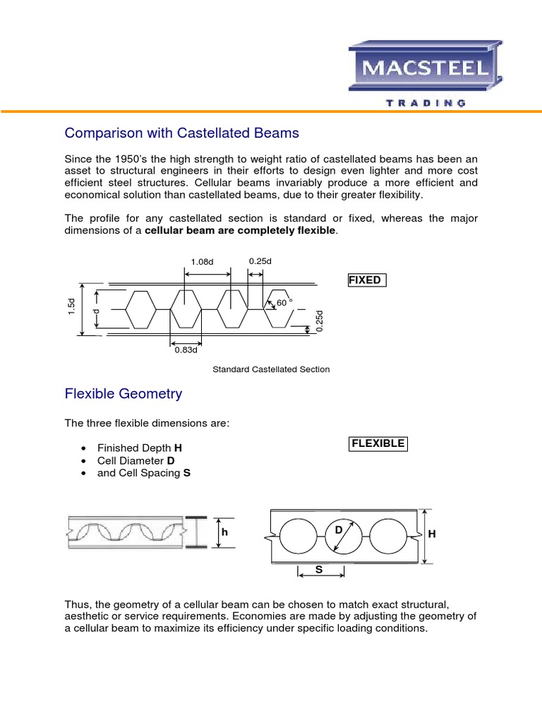 Cellular vs Castellated Beam Design | PDF | Beam (Structure) | Strength ...