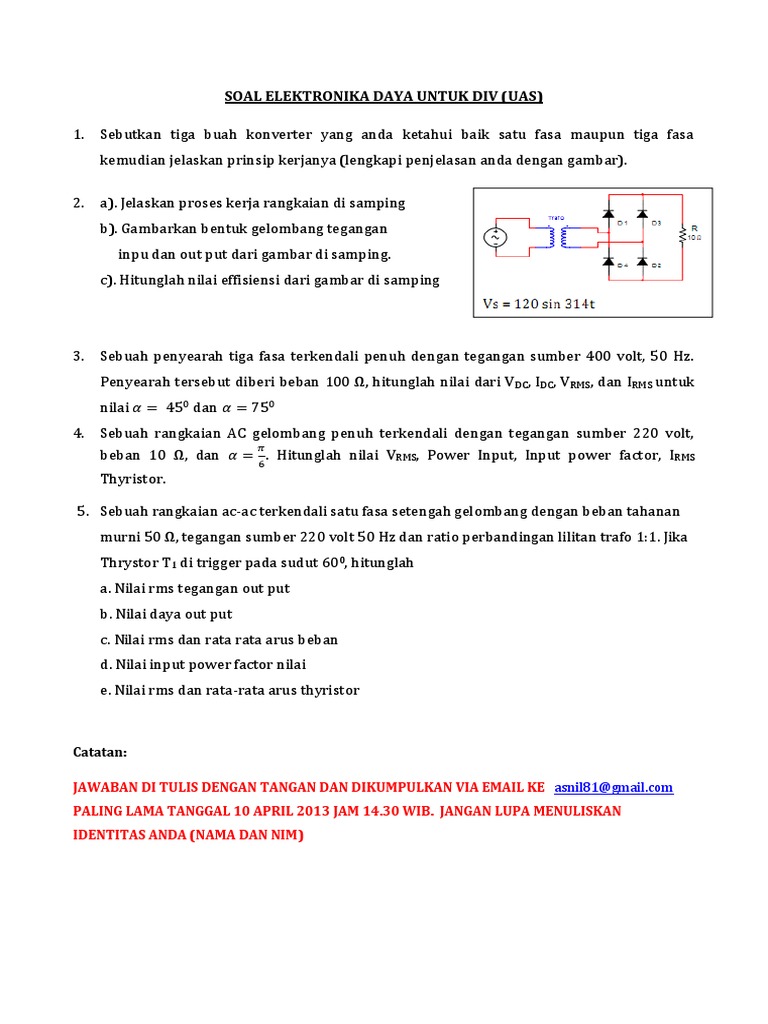 44+ Contoh dan jawaban soal tegangan lilitan rata rata penyearah gelombang ideas in 2021 