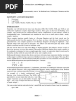 Elec 241 Experiment 3 Boolean Laws and Demorgan'S Theorem