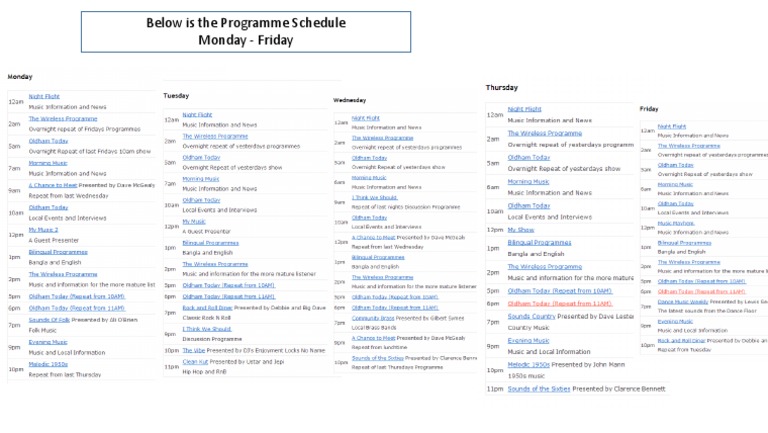 Programme Schedule | PDF