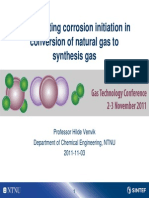 Metal Dusting Corrosion Initiation in Conversion of Natural Gas To Synthesis Gas