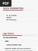 Rock Properties: Dr. R.K.Dutta Apced NIT Hamirpur