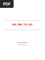 DDL, DML, TCL, DCL: Document Prepared by