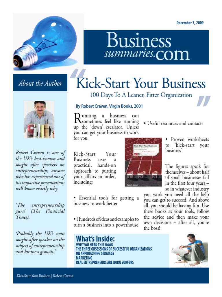 KickStart Your Business PDF Strategic Management Entrepreneurship