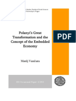 Polanyi's Great Transformation and The Concept of The Embedded Economy