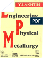 Engineering Physical Metallurgy by Y. Lakhtin