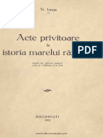 Acte Privitoare La Istoria Marelui Războiu 1918 N. Iorga