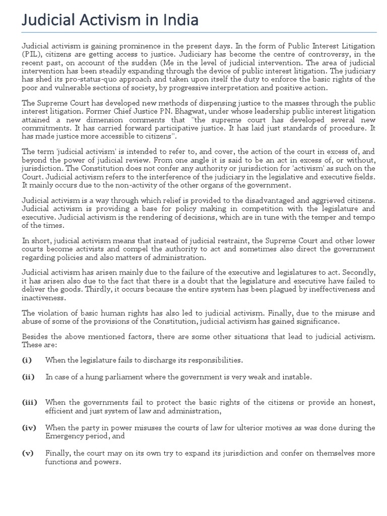 Scope of judicial activism image