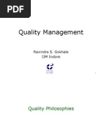 Quality Management: Ravindra S. Gokhale IIM Indore