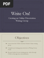 Dissertation writing group online