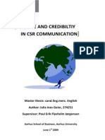 Culture and Credibility in CSR Communication