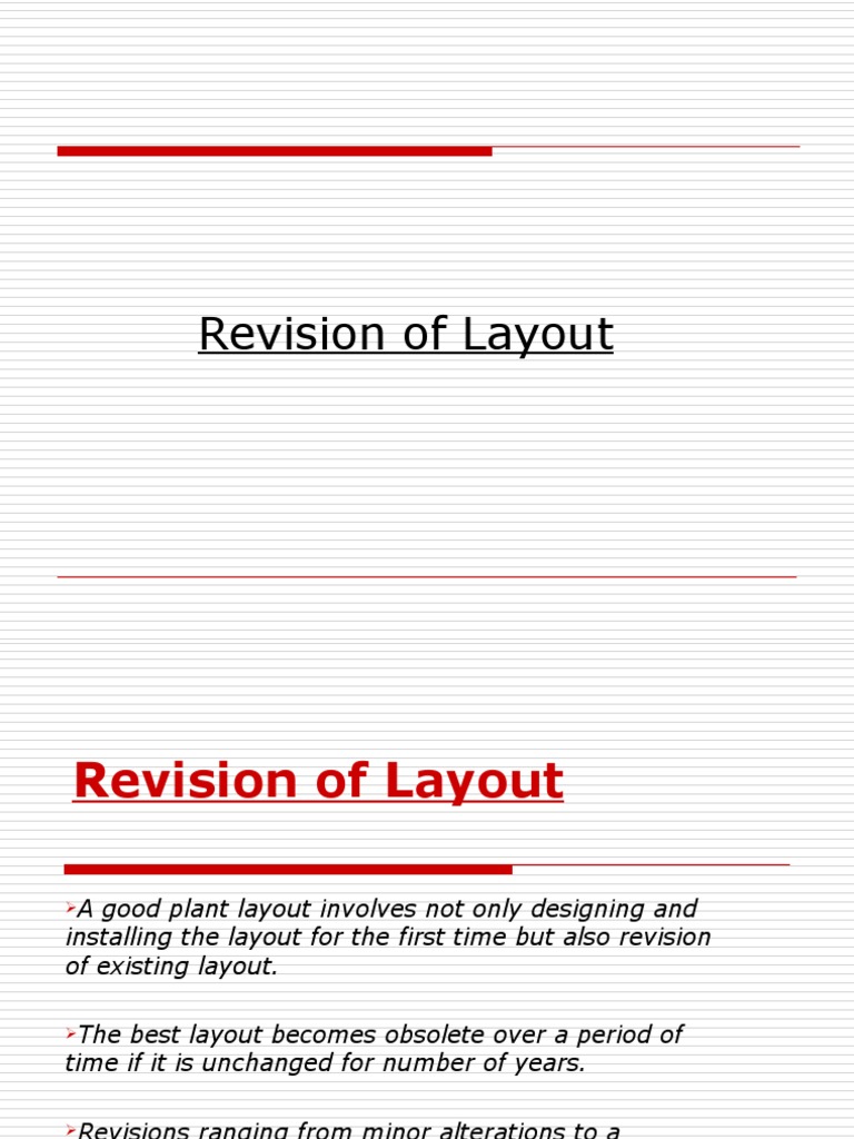 Revision of Layout