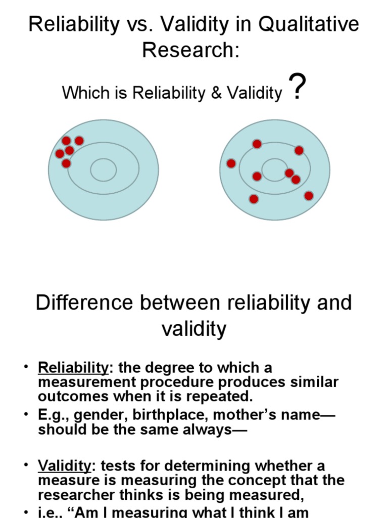 research paper on validity and reliability