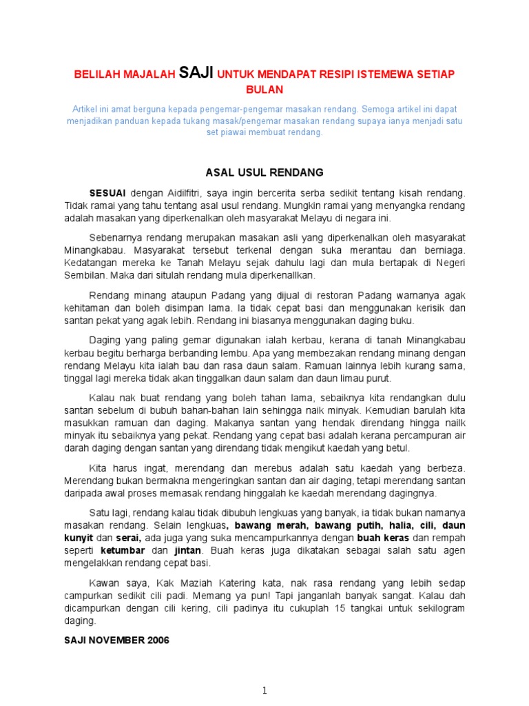 Asal Usul Rendang Pdf