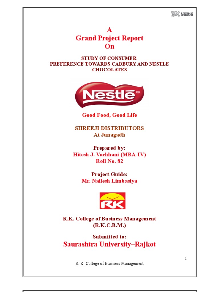 Consumer Preferences for Nestle Chocolates | PDF | Chocolate | Cocoa Bean