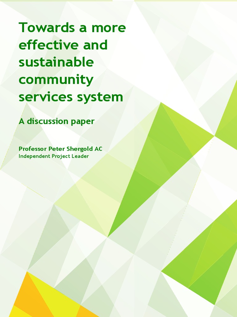 Community Services Reform Discussion Paper | PDF | Community ...
