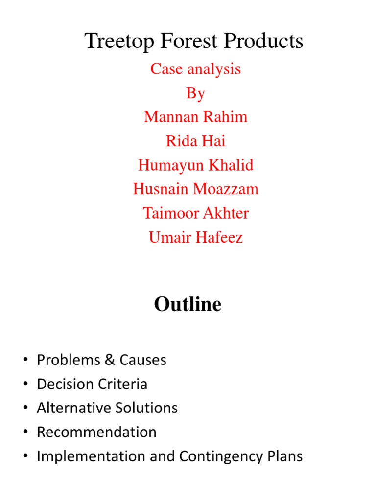 Treetop Forest Products Case Analysis | PDF
