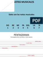 Pentagrama Clave de Sol y Notas