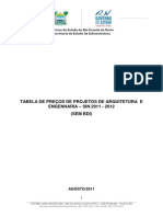 Tabela de Preços de Projetos de Arquitetura e Engenharia