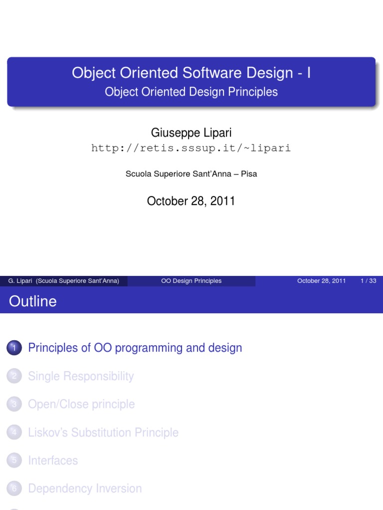 Object Oriented Software Design - I | PDF | Interface (Computing ...