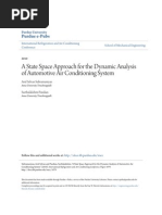 A State Space Approach For The Dynamic Analysis of Automotive Air