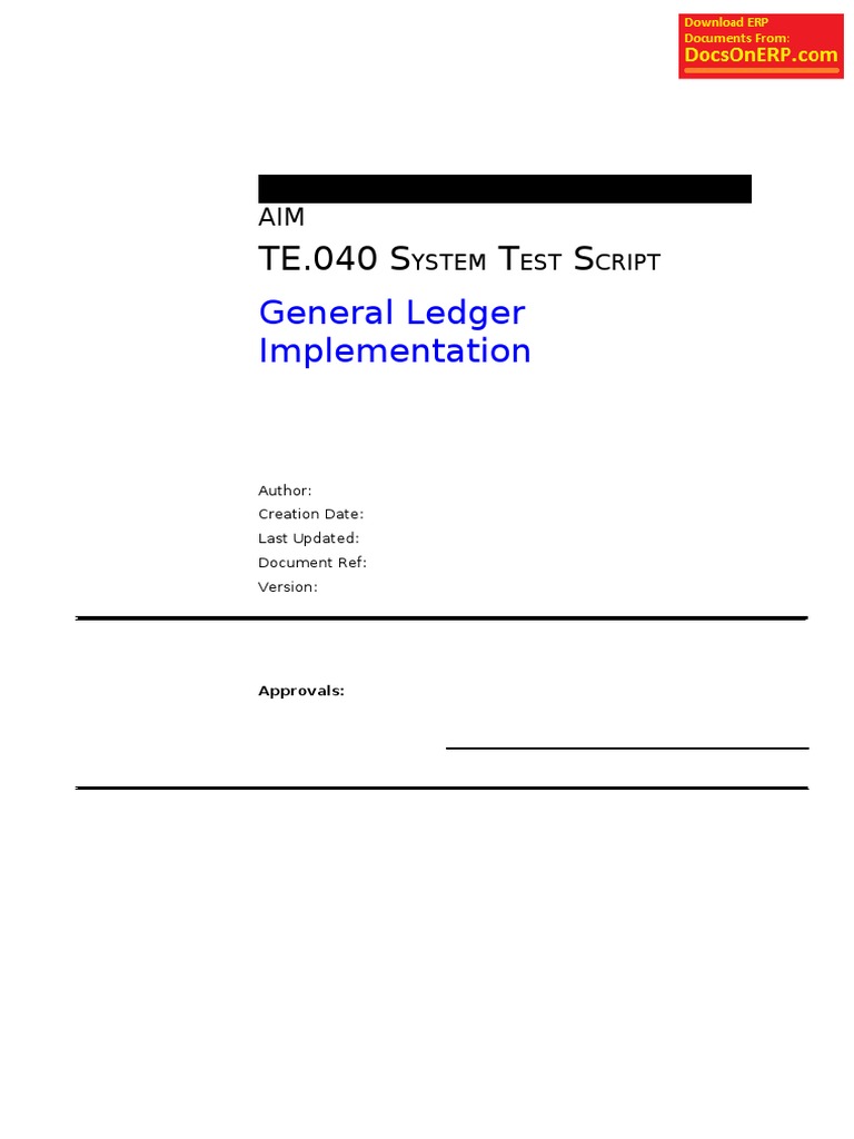 TE.040 S T S: General Ledger Implementation | PDF | Business | Nature