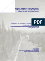 Argentina: Ocupaciones y Fuentes de Ingresos de Los Habitantes Rurales. Un Análisis A Partir de Las Encuestas de Los Niveles de Vida y Producción