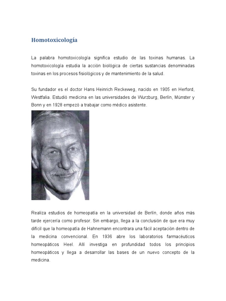 Definición y Fases de Homotoxicología | PDF