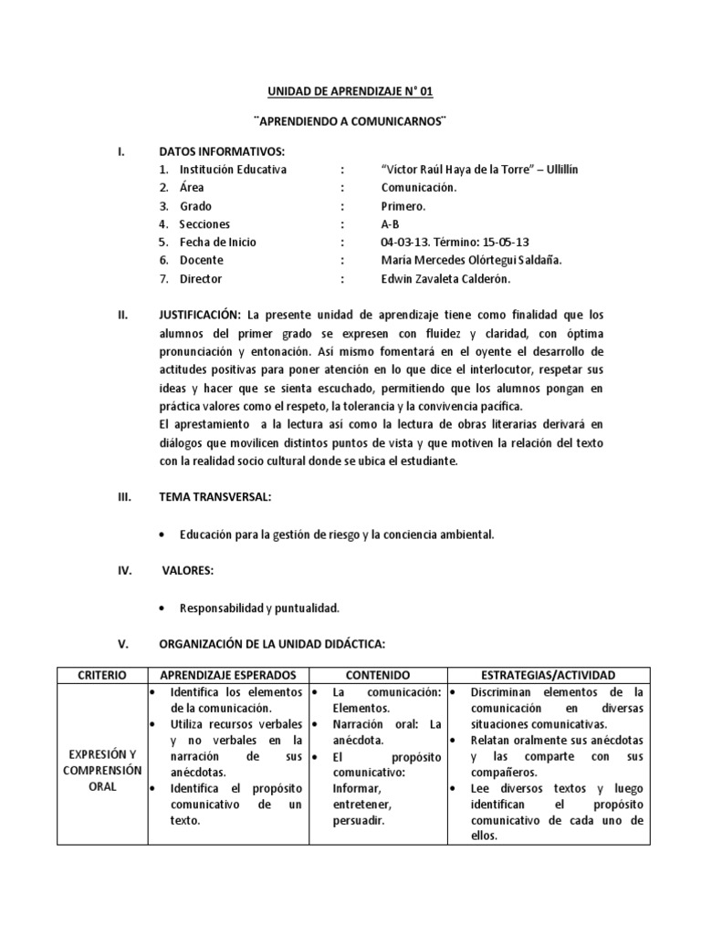Unidad de Aprendizaje N | PDF | Comprensión lectora | Lectura (proceso)
